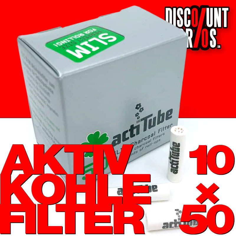 10 × 50 Stk. TUNE ActiTube Aktivkohlefilter 7mm SLIM