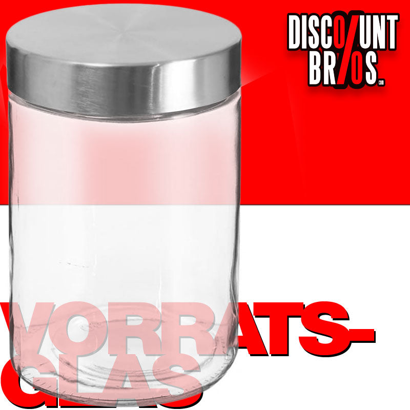1,2 Liter VORRATSGLAS mit DECKEL Vorratsbehälter Aufbewahrungsglas transparentes Glas + Edelstahl