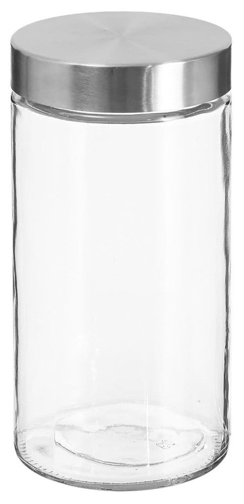 1,7 Liter VORRATSGLAS mit DECKEL Vorratsbehälter Aufbewahrungsglas transparentes Glas + Edelstahl