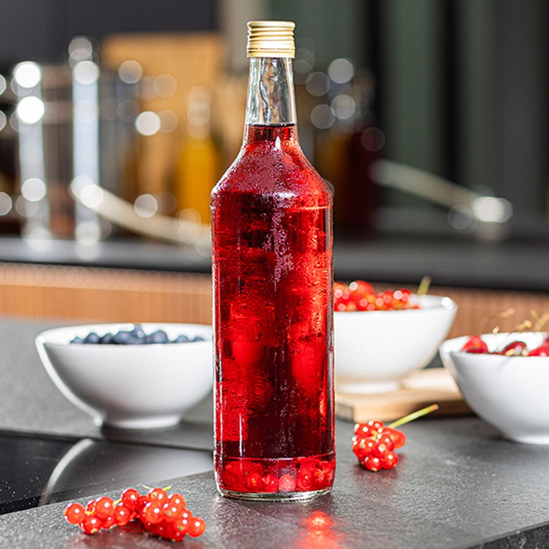 1000ml GLASFLASCHE mit DECKEL Flasche mit Schraubverschluss PP28 DE