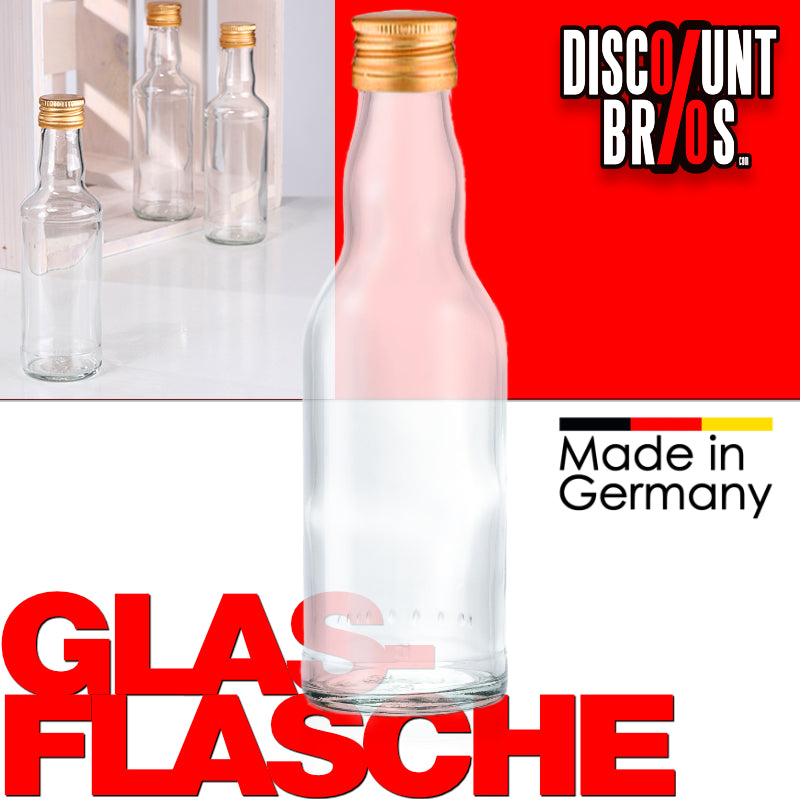 200ml GLASFLASCHE mit DECKEL Flasche mit Schraubverschluss PP28 DE