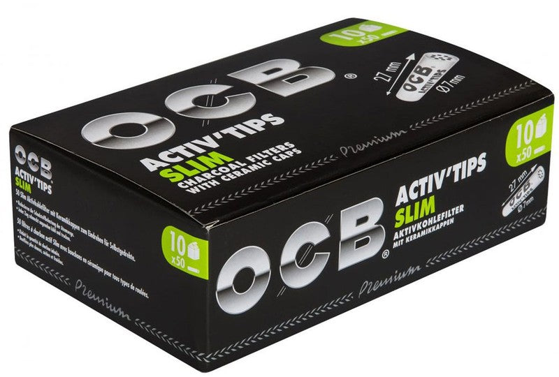 50 Stk. OCB Activ Tips Aktivkohlefilter Filter Zigarettenfilter 7mm SLIM