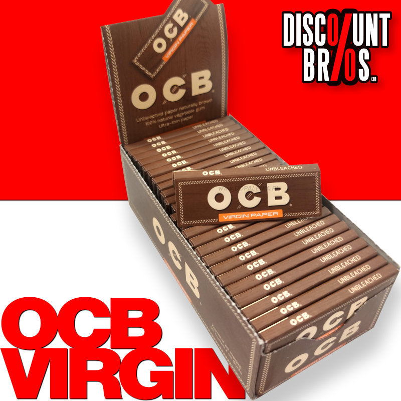 50 Stk. TRAY Superdünne, ungebleichte OCB VIRGIN KURZ Unbleached Papers Zigarettenpapier 50 Blatt 70×36mm