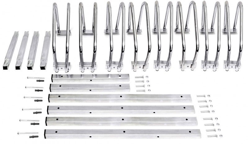 9-er VELOSTÄNDER verchromt Fahrradständer für Boden- & Wandmontage