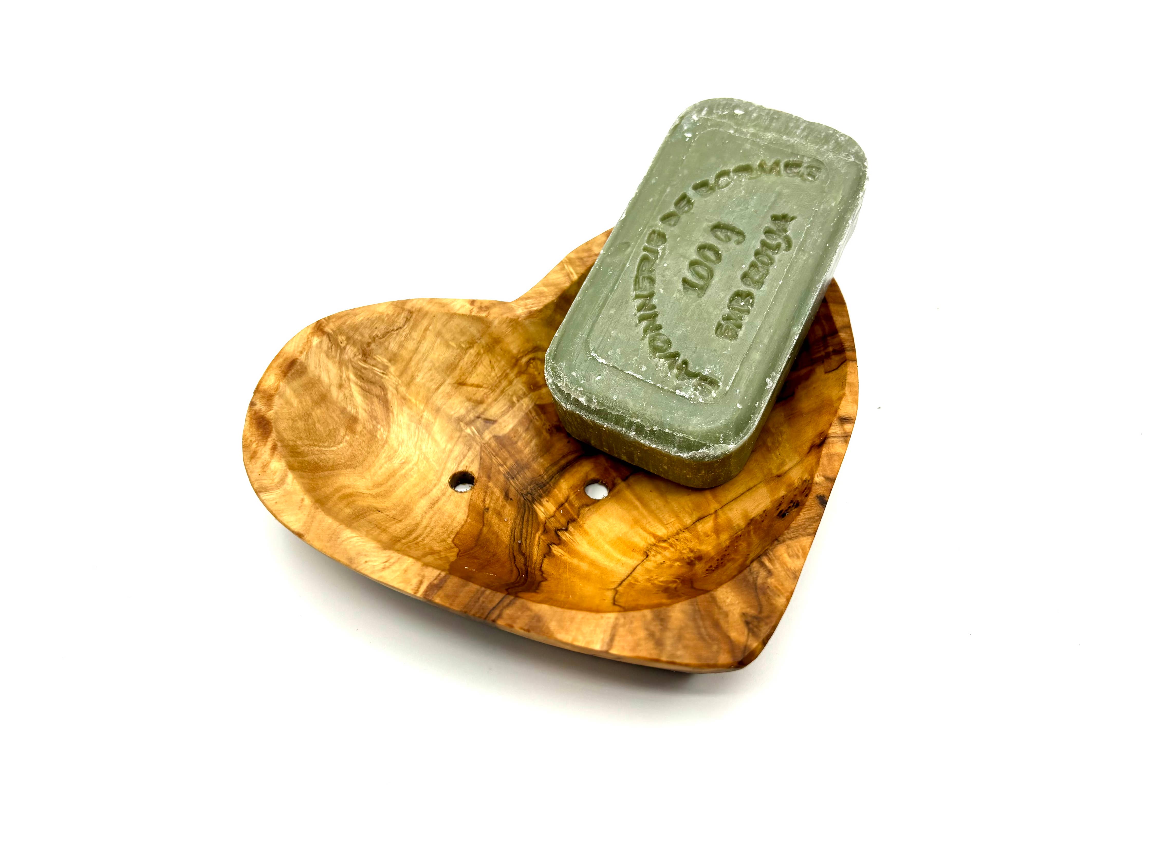 olivenholz-erleben | Seifenschale Herzform aus Olivenholz | gefertigt in Deutschland