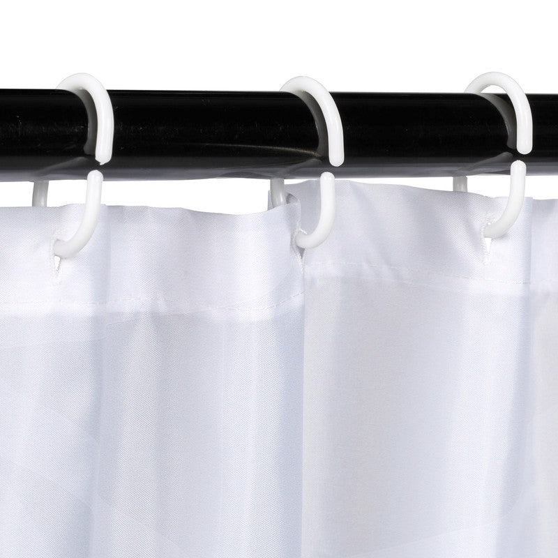 Textil DUSCHVORHANG Polyesterstoff mit Blätter in Naturtönen + 12 Ringe 180×200cm