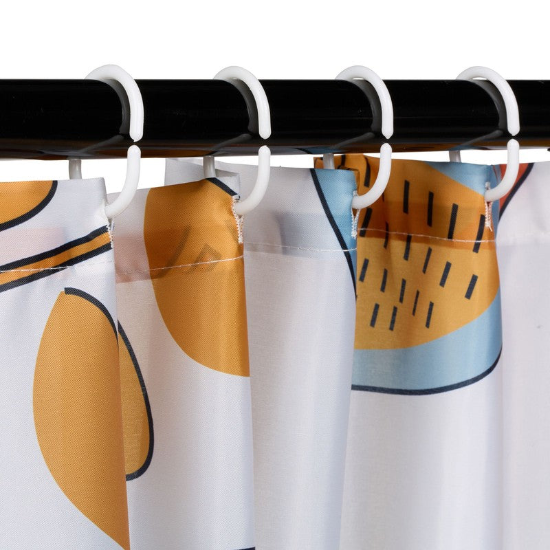 Textil DUSCHVORHANG Polyesterstoff mit Motiv + 12 Ringe 180×200cm