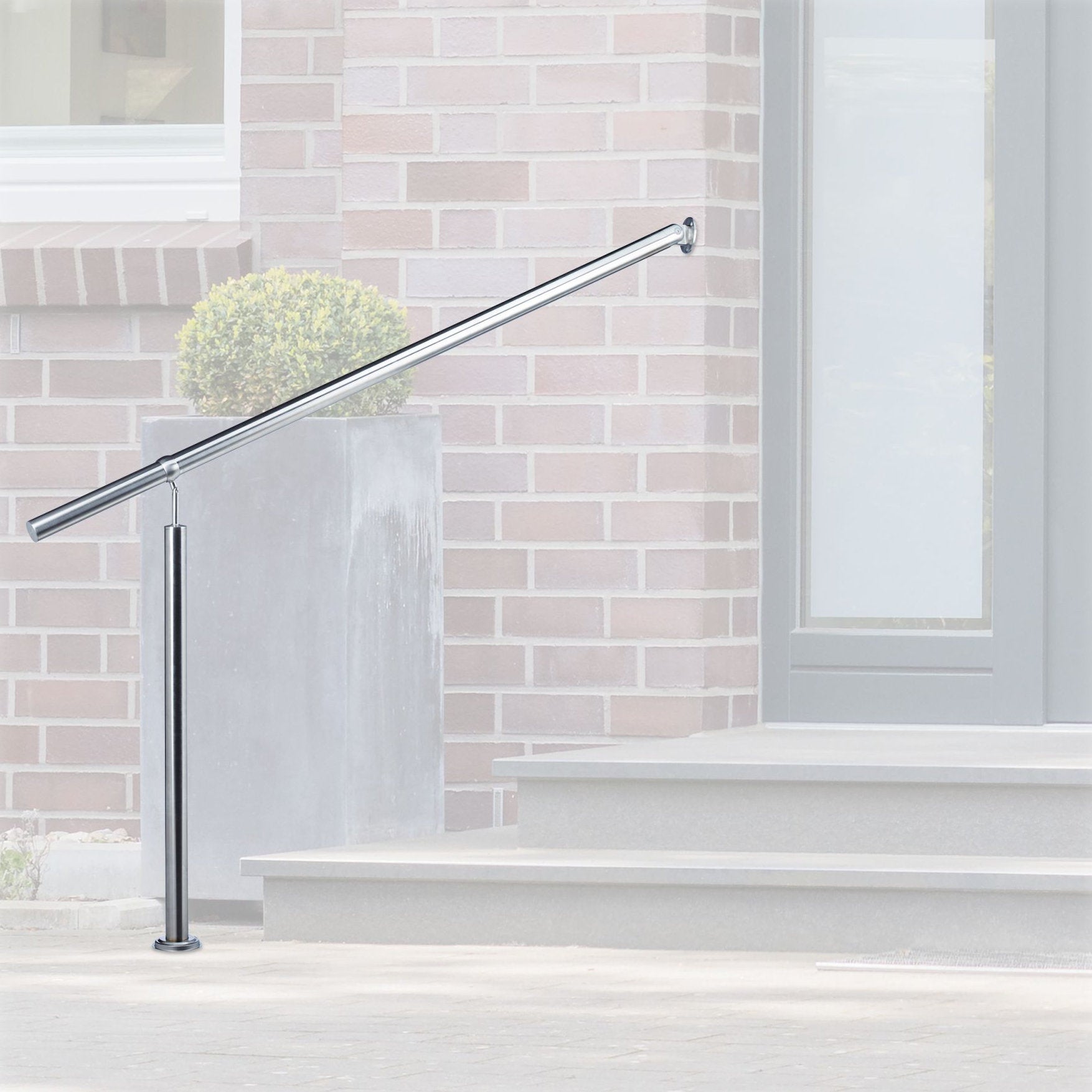 Edelstahl TREPPENGELÄNDER mit Handlauf und Pfosten 150×80cm