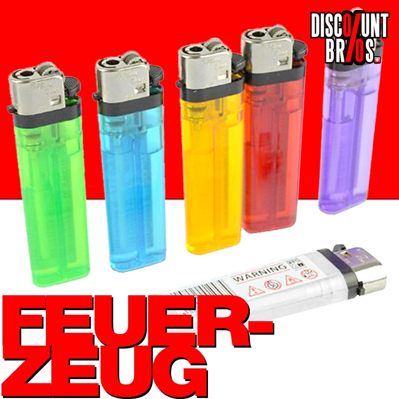 Einwegfeuerzeug FEUERZEUG mit Kindersicherung farbig transparent
