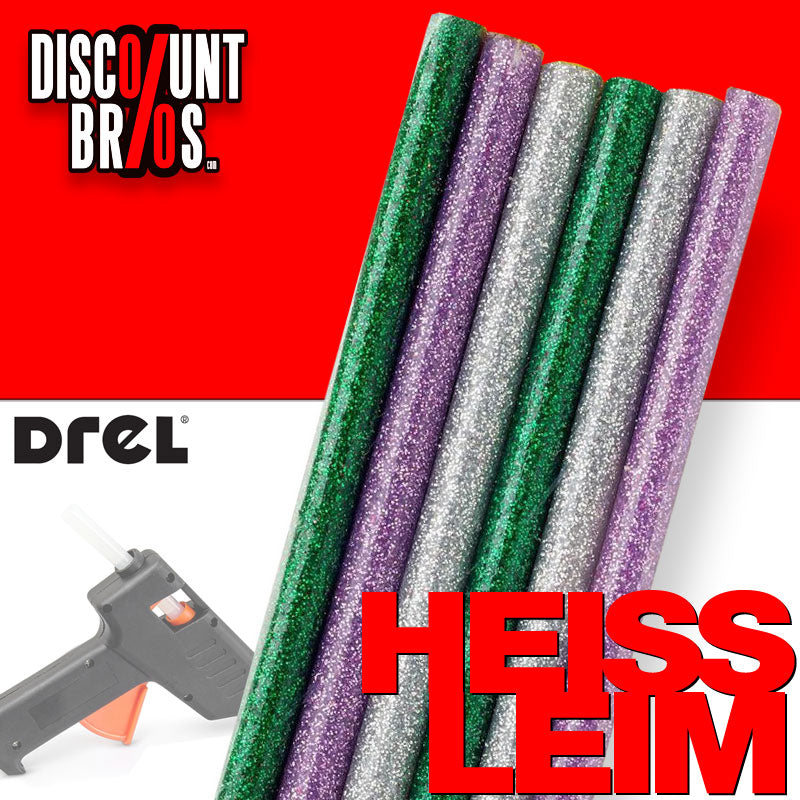 12 Stück Klebesticks Heisskleber HEISSLEIM GLITZER für Heissleimpistole Ø7,4mm L100mm