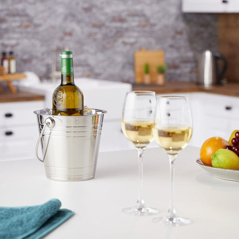 Flaschenkühler SEKTKÜHLER Eiskübel Edelstahl mit Henkel