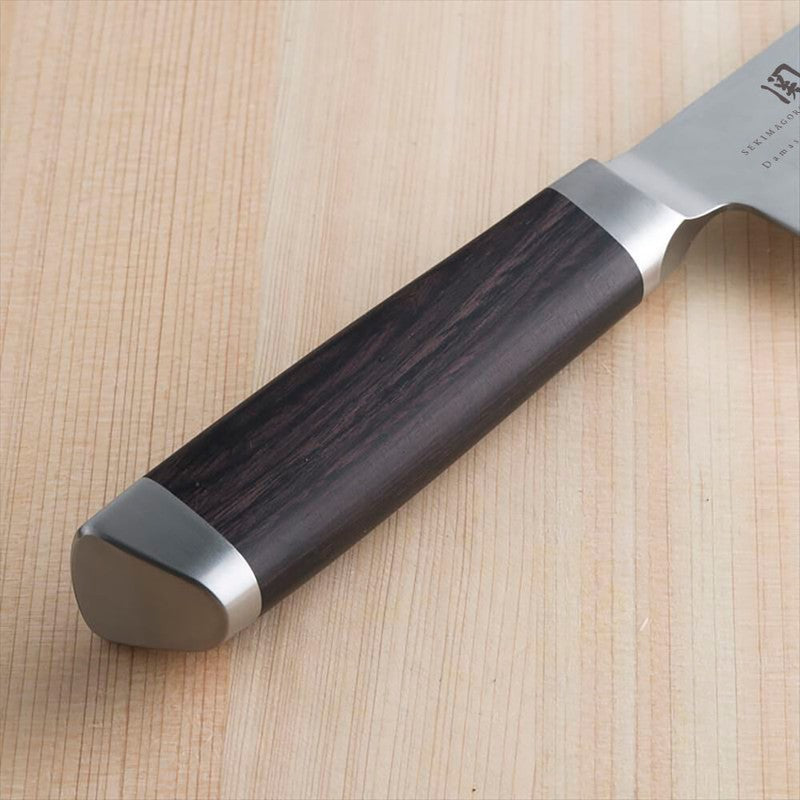 KAI SEKISOROKU Nakiri Gemüsemesser Messer mit Damaststahl-Klinge (165 mm) und Holzgriff SCHWARZBRAUN