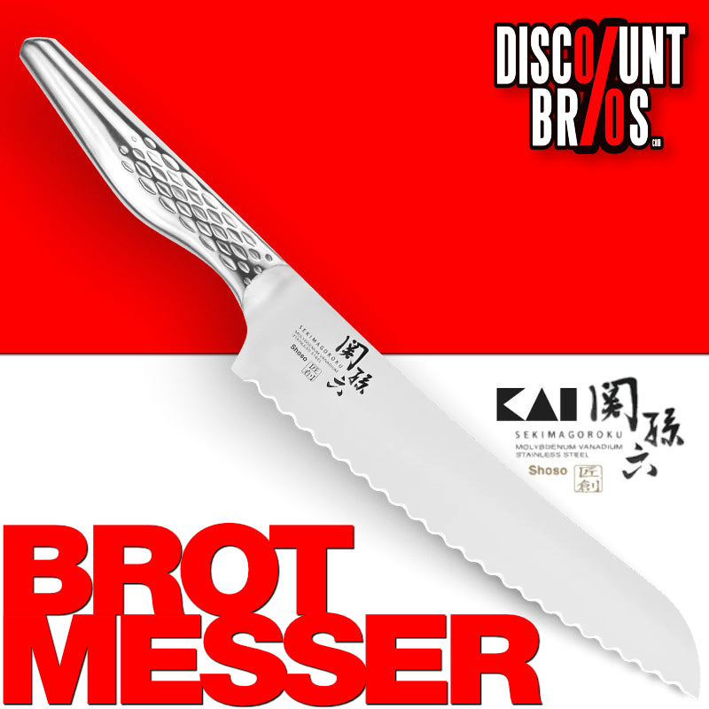 KAI SEKISAROKU SHOSO Takumisou Brotmesser 210 mm EDELSTAHL