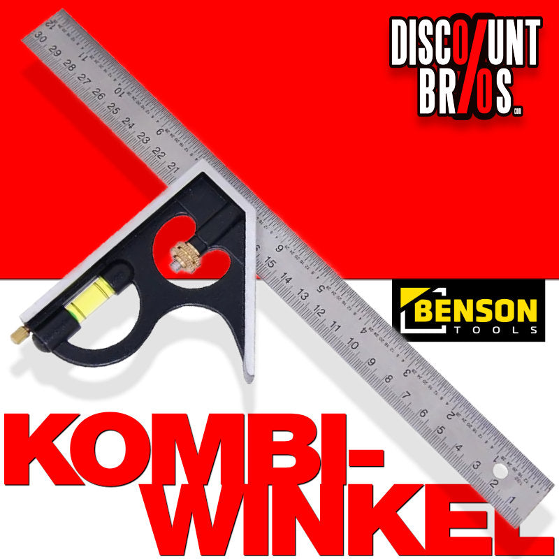 Kombinationswinkel WINKEL Winkel mit Wasserwaage + Reissnadel Metall 45° und 90° 300 mm