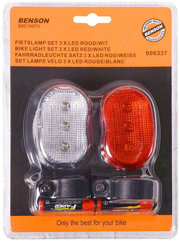 Front- + Rücklicht 3 LED VELOLICHT Fahrrad Frontleuchte und Rückleuchte