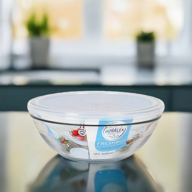 Duralex LYS SCHÜSSEL mit DECKEL Vorratsdose Aufbewahrungsbox Lunchbox Frische Box 1,6l 20,5cm