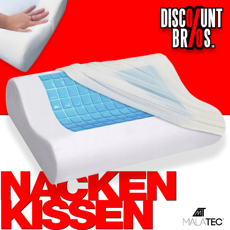 Orthopädisches NACKENKISSEN Kissen Kopfkissen mit Memory Foam und Kühlgel für entspannten Schlaf