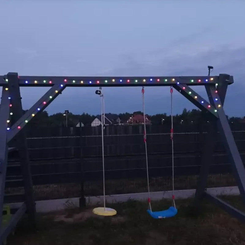 Weihnachtsbeleuchtung oder Partylicht LED SOLAR LICHTERKETTE mit 50 Kugel-LEDs für den Aussenbereich FARBIG