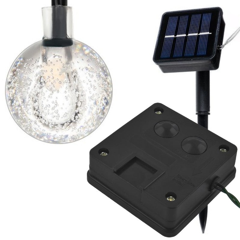 Weihnachtsbeleuchtung oder Partylicht LED SOLAR LICHTERKETTE mit 50 Kugel-LEDs für den Aussenbereich WARMWEISS