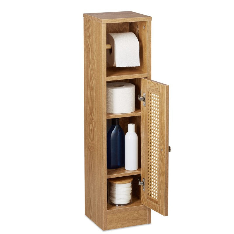 Toilettenpapierhalter WC-PAPIER-HALTER Badschrank Rattan Holzoptik