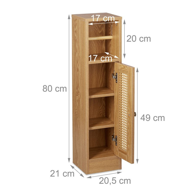 Toilettenpapierhalter WC-PAPIER-HALTER Badschrank Rattan Holzoptik