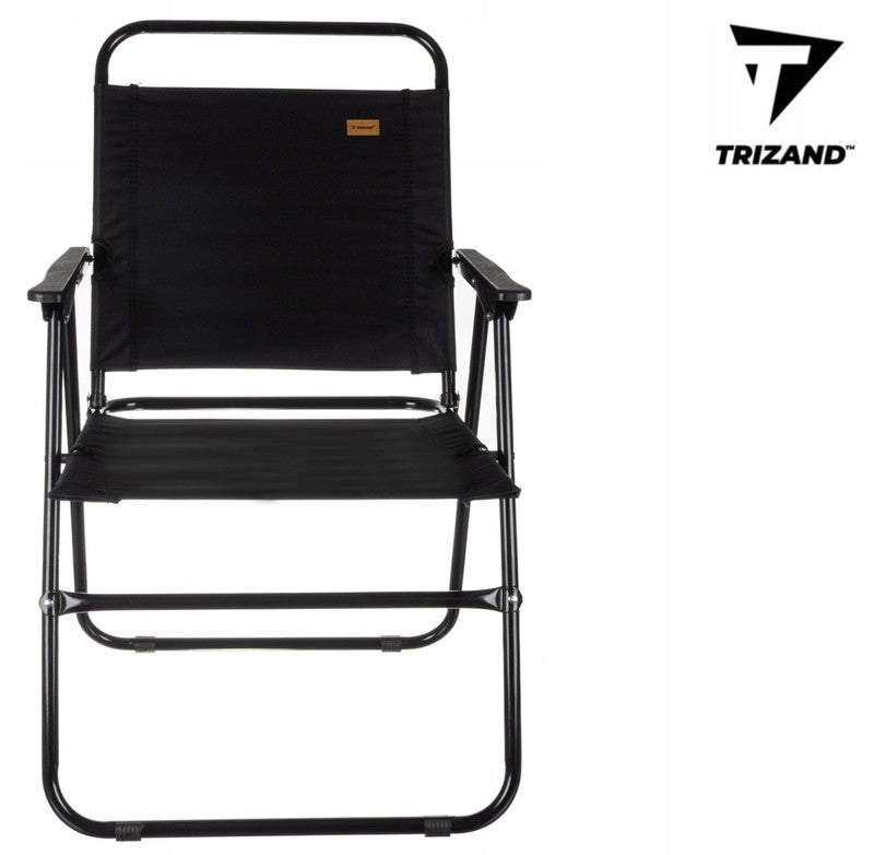 Trizand Angelstuhl klappbar CAMPINGSTUHL mit 150kg Tragkraft SCHWARZ