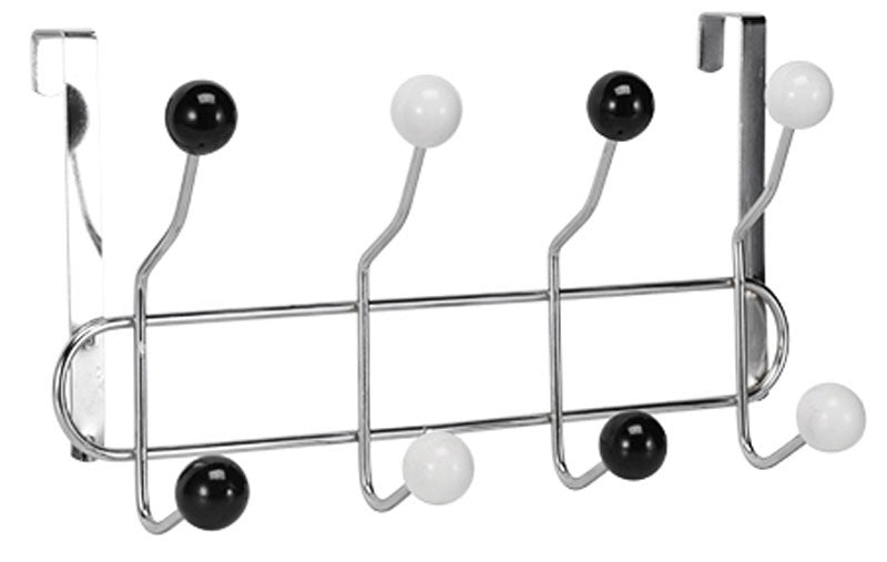 Türgarderobe GARDEROBE mit 8 Haken Schwarz-Weiss