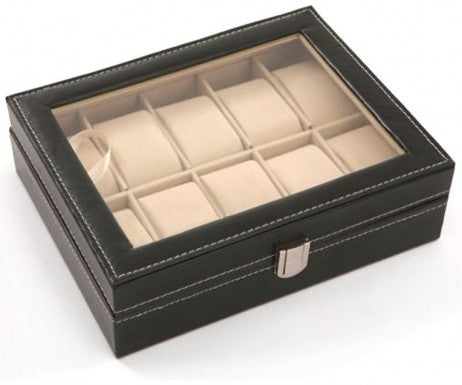 Edle UHRENBOX Schaukasten Uhrenvitrine für 10 Uhren