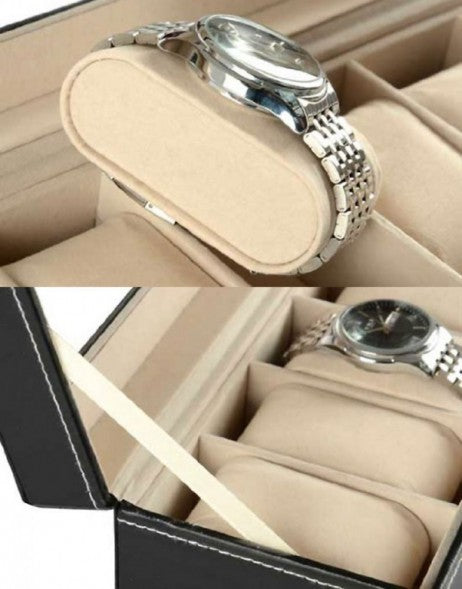 Edle UHRENBOX Schaukasten Uhrenvitrine für 10 Uhren