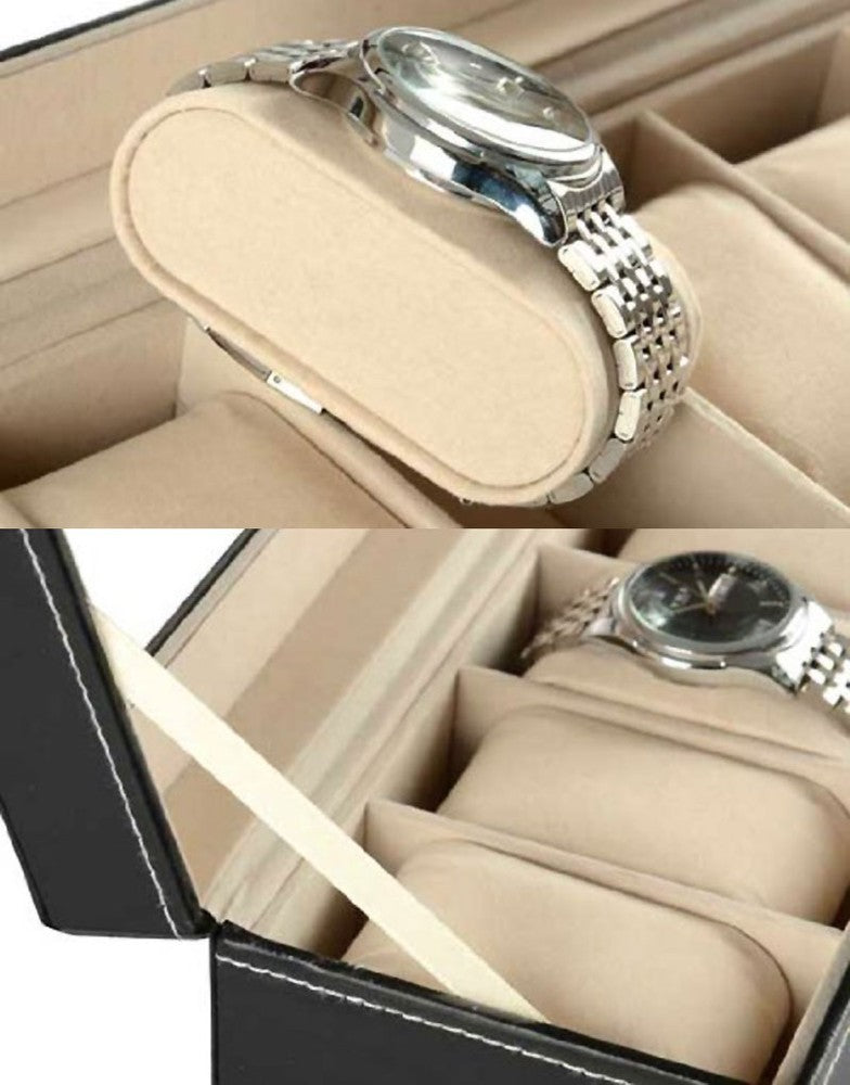 Edle UHRENBOX Schaukasten Uhrenvitrine für 3 Uhren