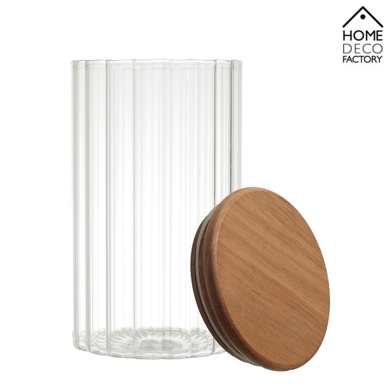 70cl VORRATSGLAS mit HOLZDECKEL Vorratsbehälter Aufbewahrungsglas transparentes Glas