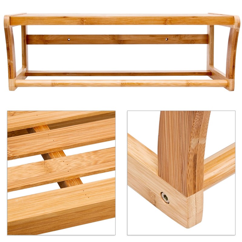 Bambus BADREGAL Wandregal mit Handtuchhalter