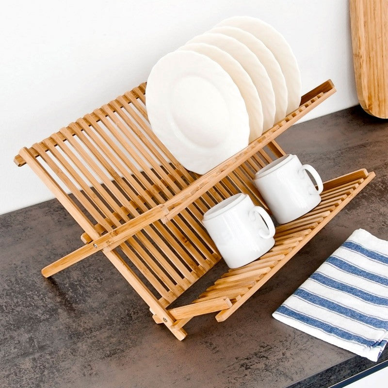 Bambus GESCHIRR-ABTROPFGITTER Abtropfgestell 42cm