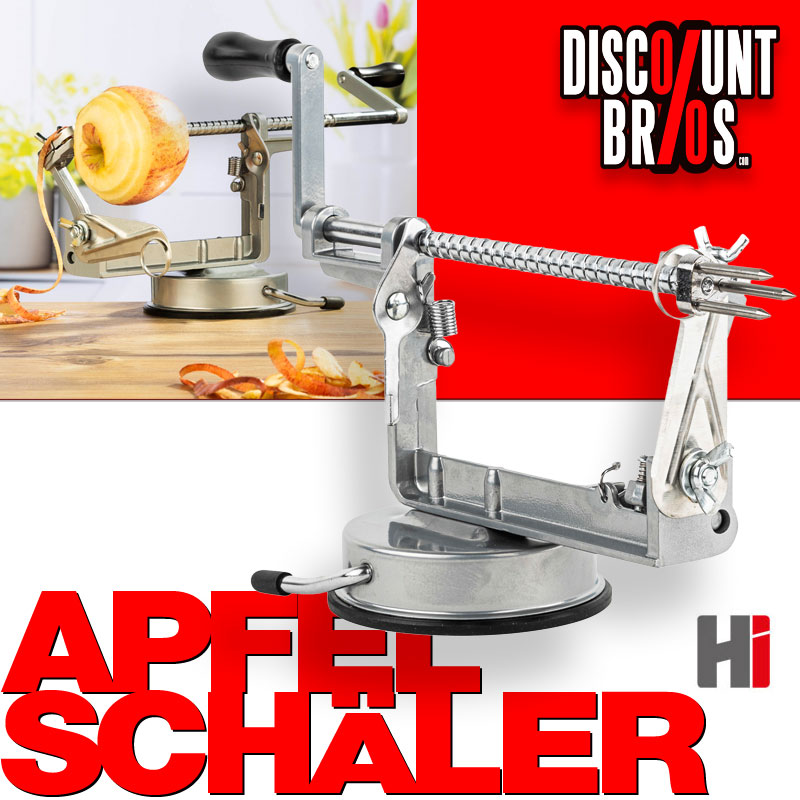 Apfel Schälmaschine APFELSCHÄLER Apfelentkerner Spiralschneider + Schäler Alu + Edelstahl von Hi