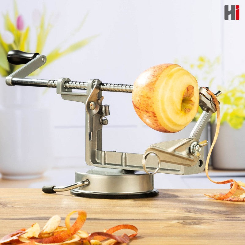 Apfel Schälmaschine APFELSCHÄLER Apfelentkerner Spiralschneider + Schäler Alu + Edelstahl von Hi