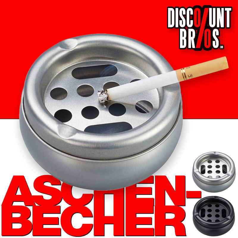 Metall ASCHENBECHER SCHWARZ oder SILBER Ø10cm