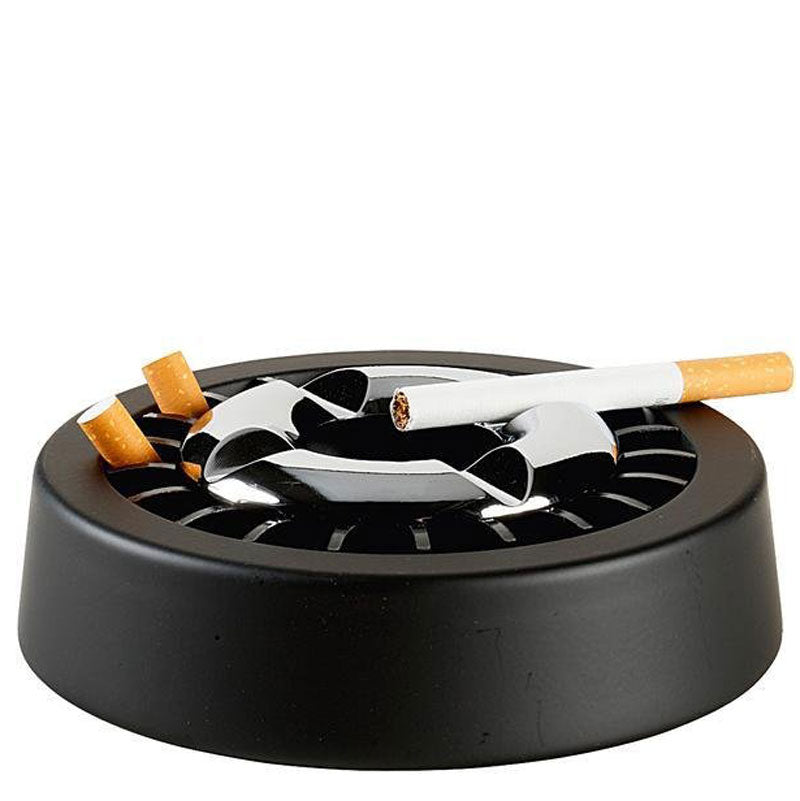 Glutlöscher ASCHENBECHER Metall SCHWARZ-CHROM Ø14cm