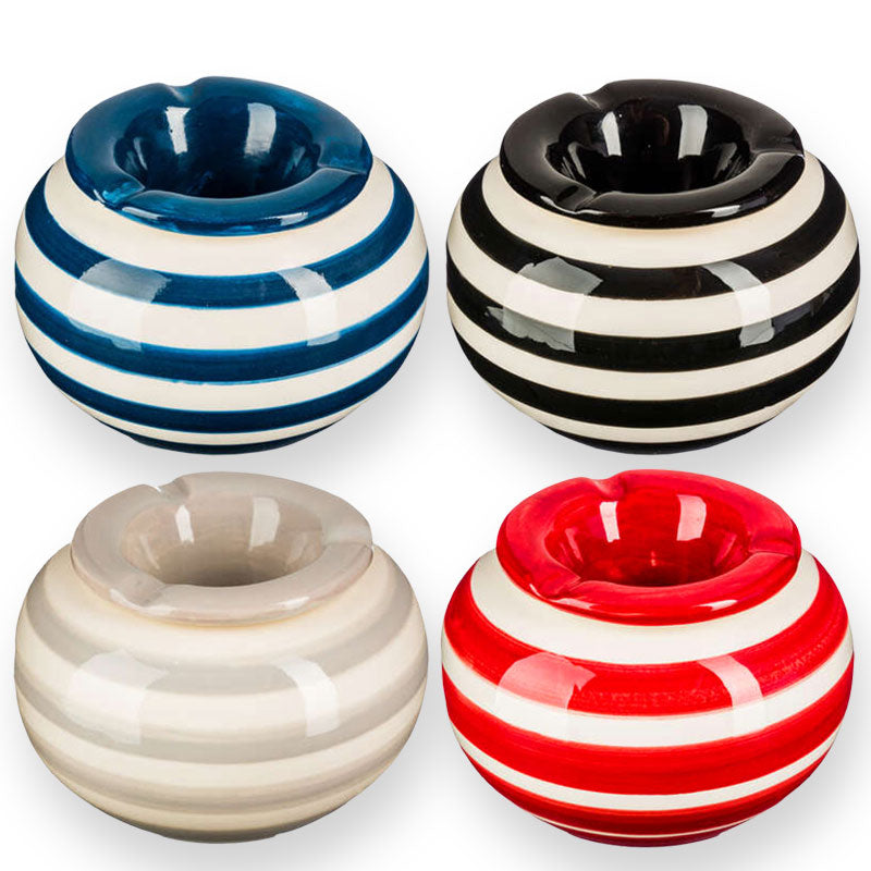 Aschenbecher STURM-ASCHENBECHER in verschiedenen Farben gestreift aus Keramik Ø12,5cm