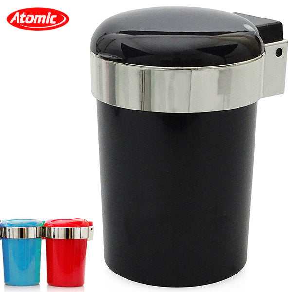 Atomic AUTO-ASCHENBECHER Aschenbecher für Getränkehalter mit Deckel und LED Licht FARBIG