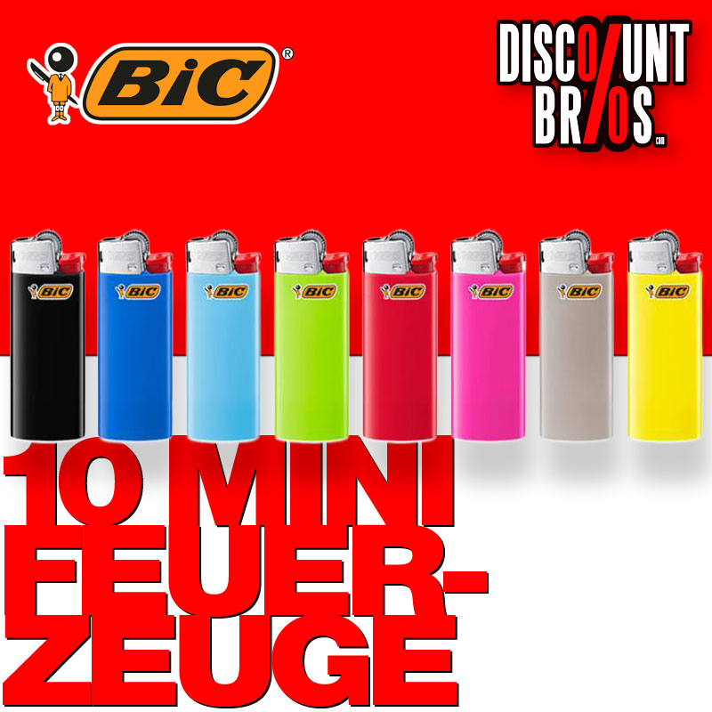 10 Stk. BIC® Einwegfeuerzeuge MINI FEUERZEUGE farbig