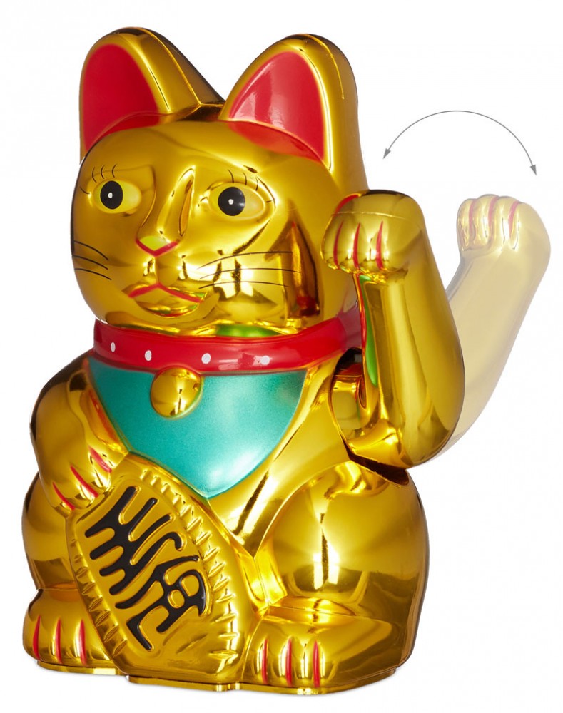 Maneki Neko GLÜCKS-KATZE Winkekatze 16cm