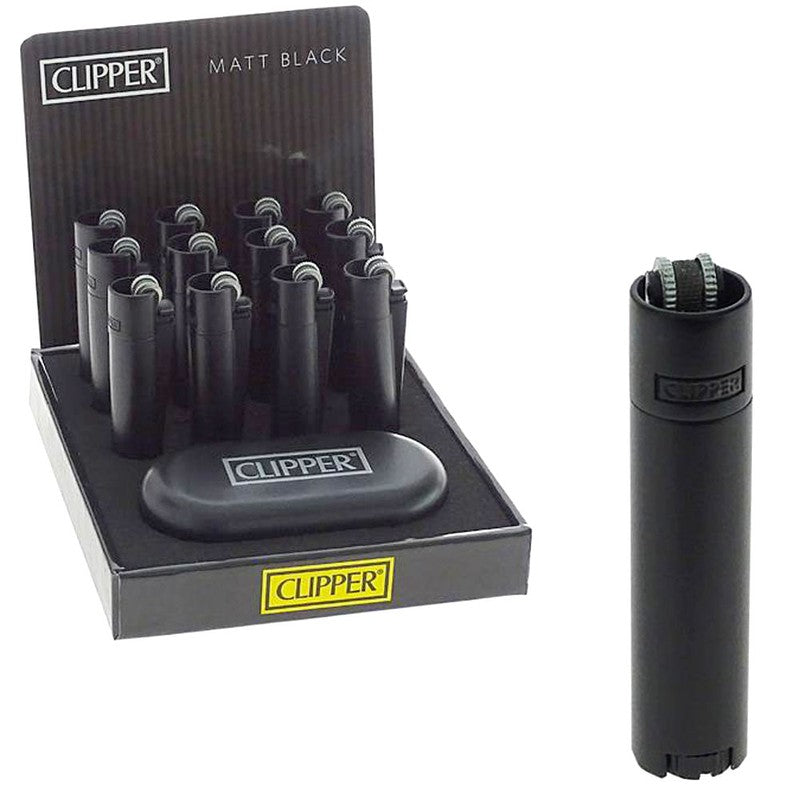 Clipper® METALL FEUERZEUG Mehrwegfeuerzeug ALL BLACK MATT