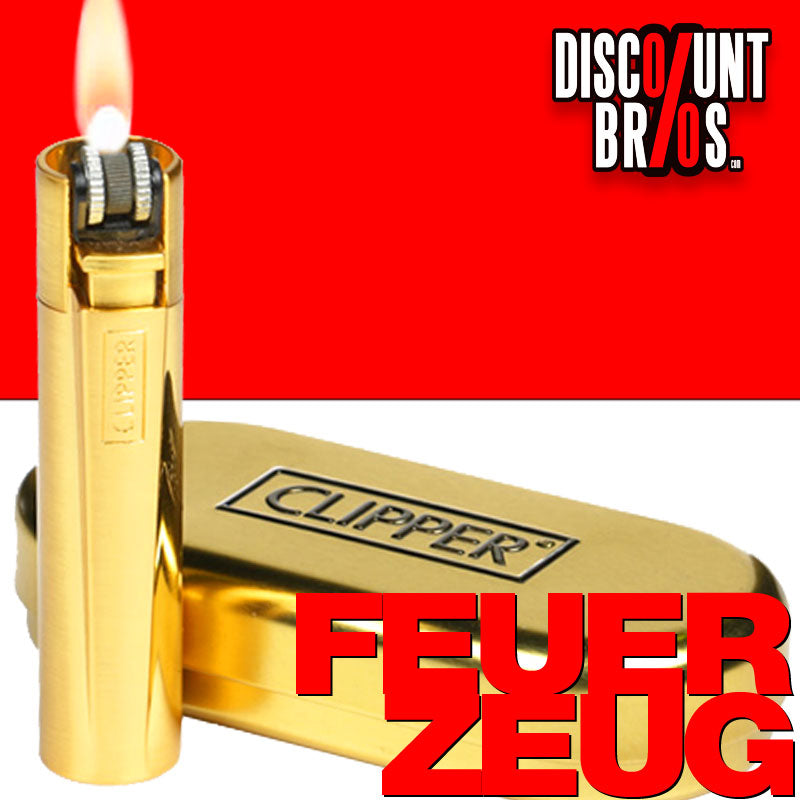 Clipper® METALL FEUERZEUG Mehrwegfeuerzeug GOLD