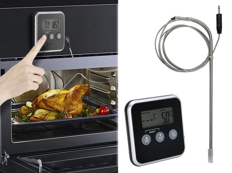 Digitales BRATEN-THERMOMETER Backofen- Grill- Fleisch- Thermometer