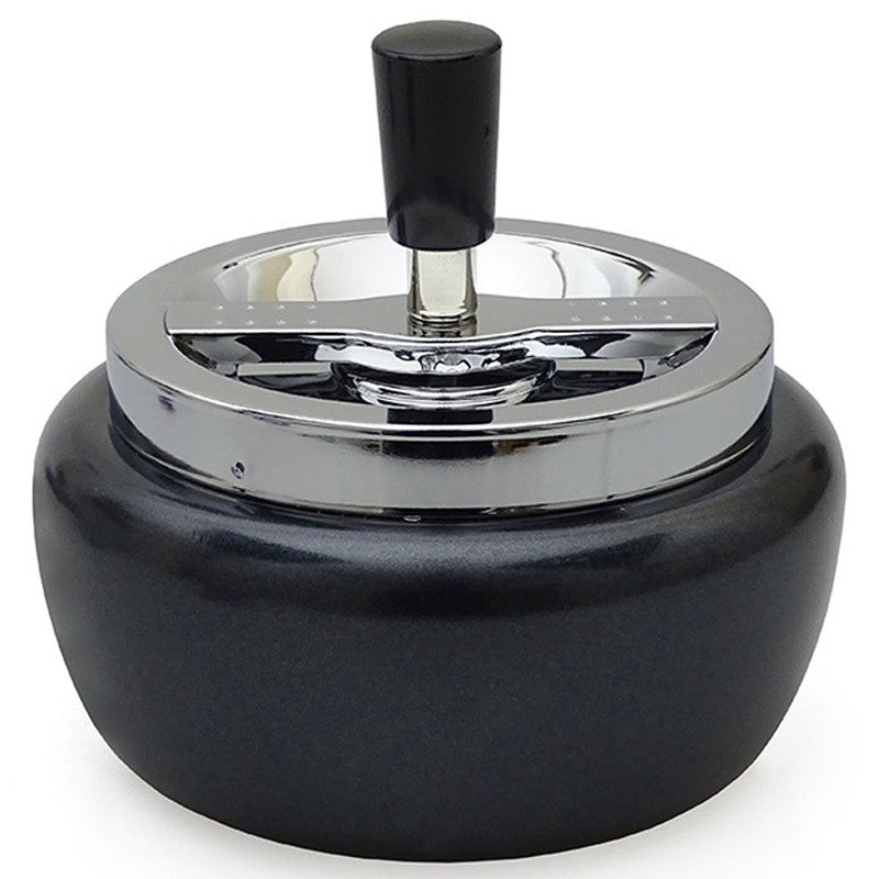 XL DREH-ASCHENBECHER Aschenbecher Drehaschenbecher BLAU-SCHWARZ METALLIC Ø13cm