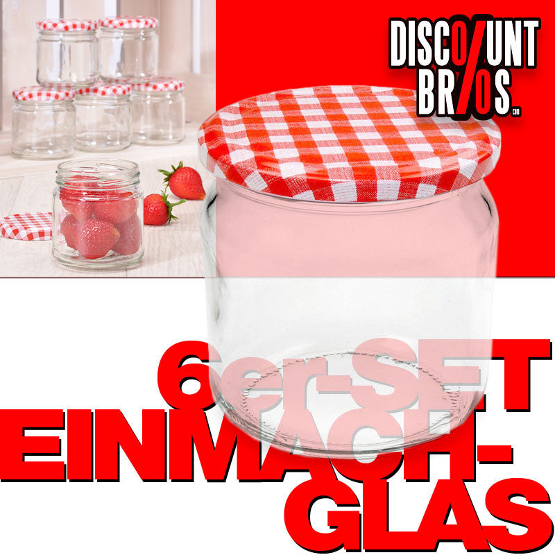 6er-Set 425ml EINMACHGLÄSER Einmachglas Konfitürenglas GLAS