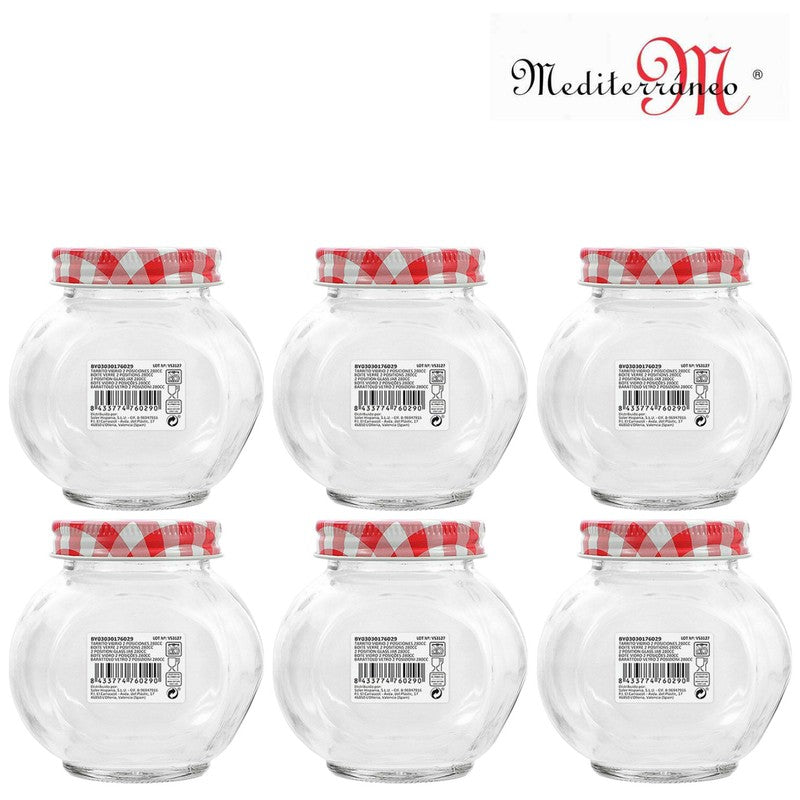 6er-Set 280ml Mediterraneo EINMACHGLÄSER Vorratsglas Einmachglas Konfitürenglas GLAS