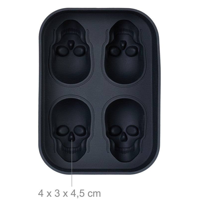 Totenkopf EISWÜRFELFORM Silikon auch geeignet als Backform und Pralinéform