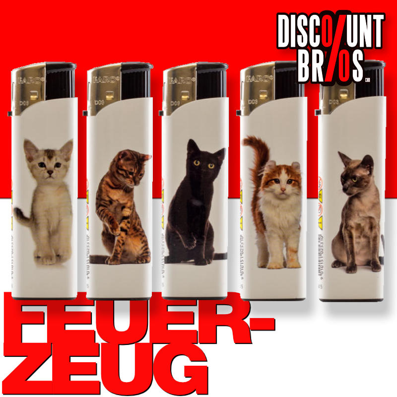 Elektronik KATZEN FEUERZEUG "I Love Cats" nachfüllbar