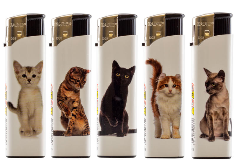 Elektronik KATZEN FEUERZEUG "I Love Cats" nachfüllbar